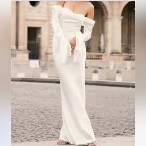 Meshki GISELLE Ivory Satin Dress